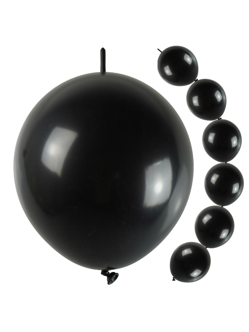 Balony czarne z łącznikiem duże (10 szt.)