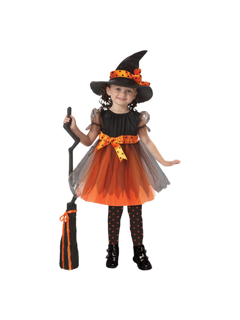 Strój dziecięcy - Czarownica z kapeluszem - rozmiar M