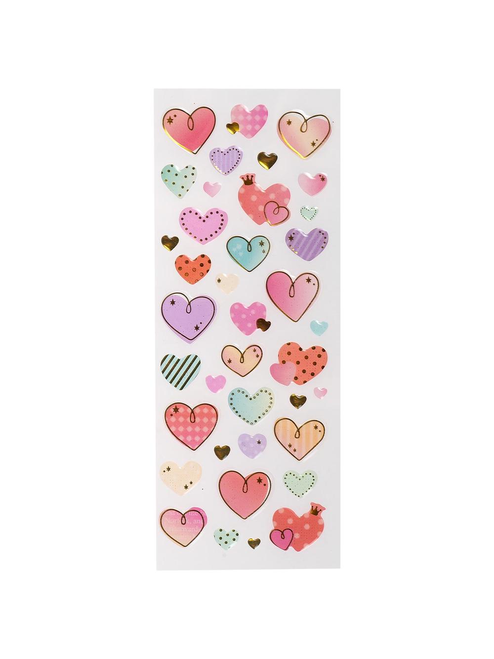 Naklejki - kolorowe serduszka