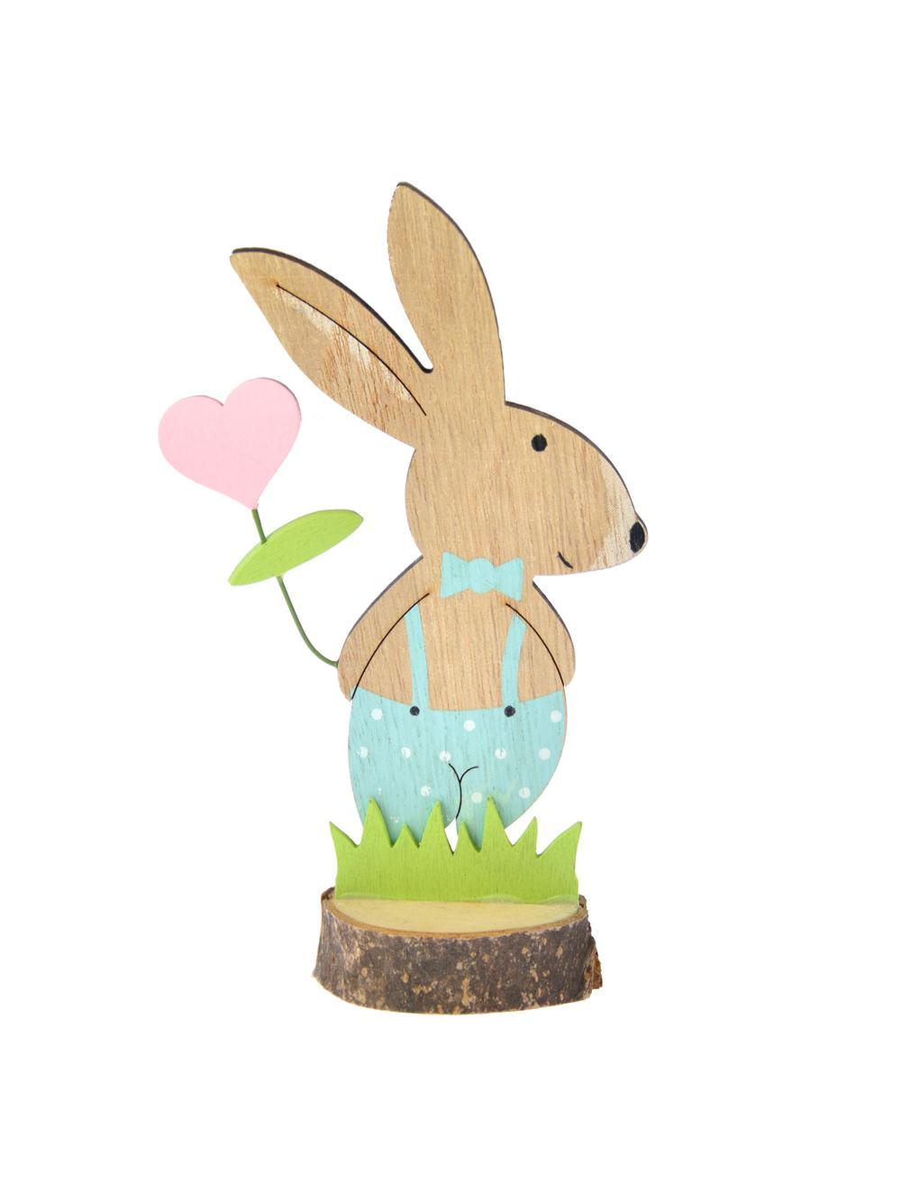 Drewniana dekoracja - zajączek na pniu
