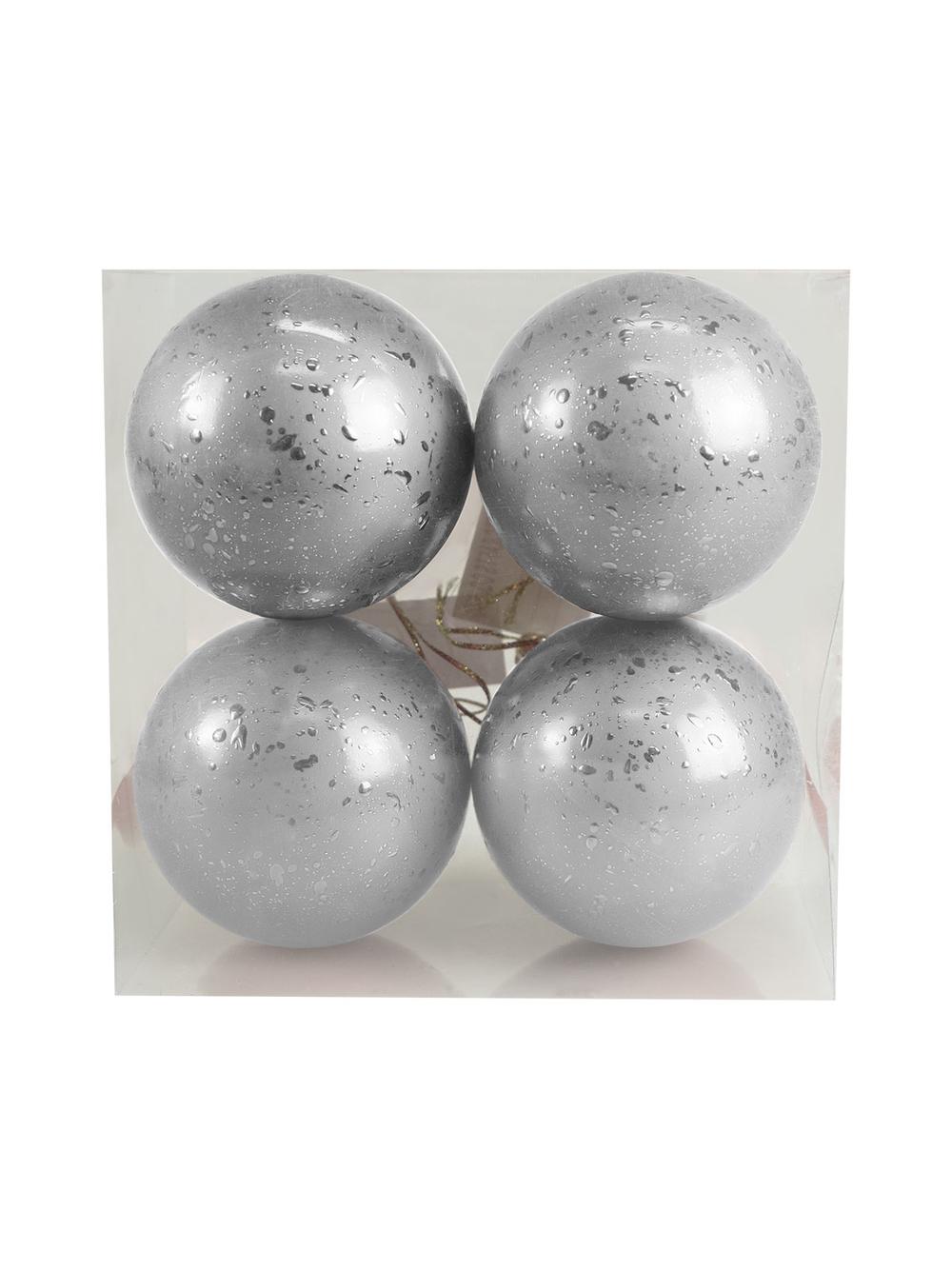 Zestaw bombek z efektem rosy (4 szt.) - srebrny