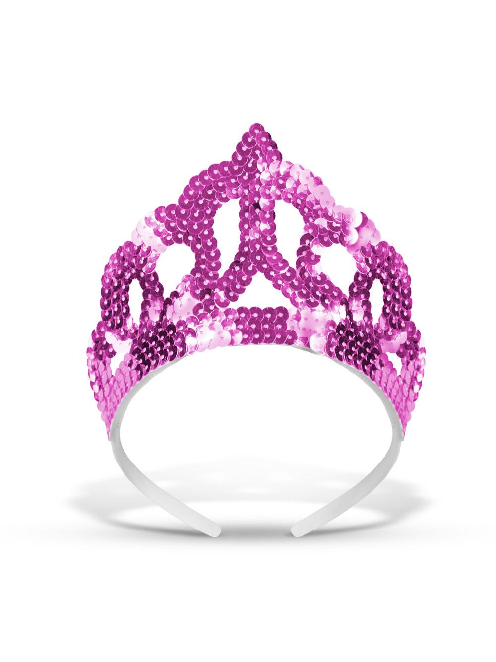 Tiara cekiny różowa