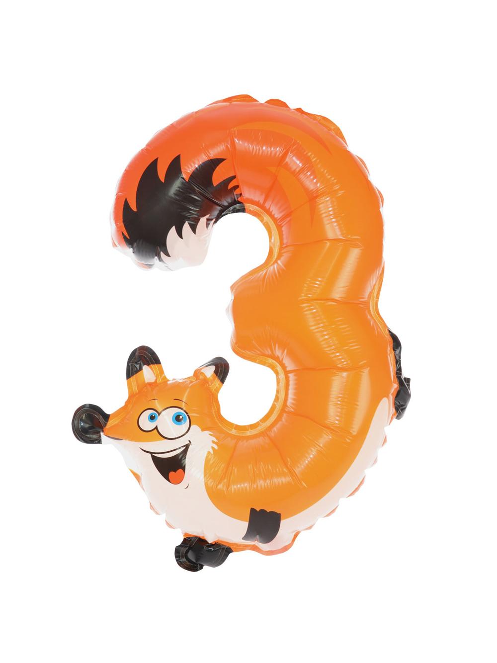 Balon foliowy cyferka zwierzątko nr 3