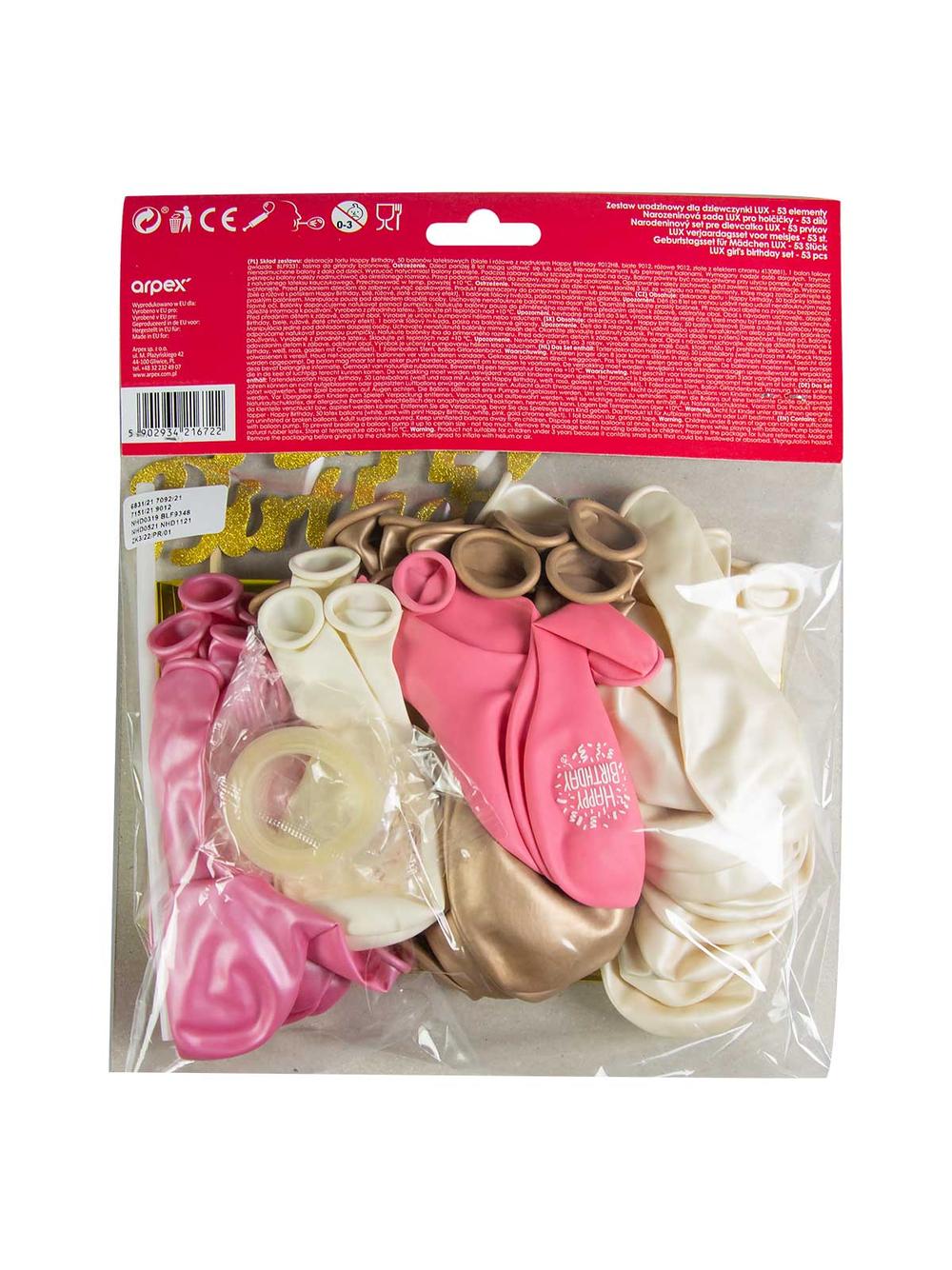 Zestaw urodzinowy dla dziewczynki LUX - 53 elementy