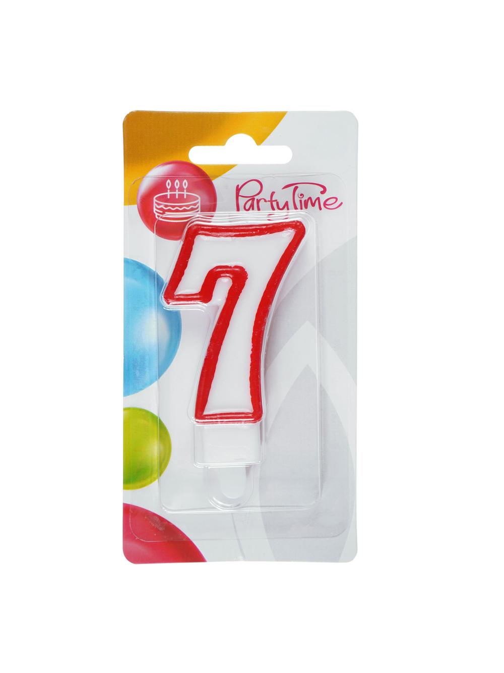 Świeczka cyferka nr 7 czerwona