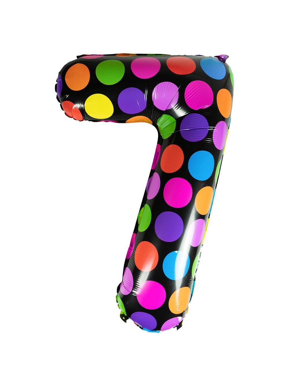 Balon foliowy cyferka w kropki nr 7