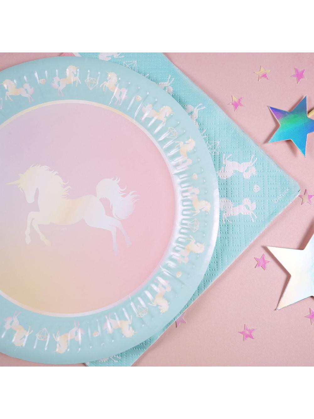 Talerze papierowe - Jednorożec (8 szt.) - FSC Mix Credit