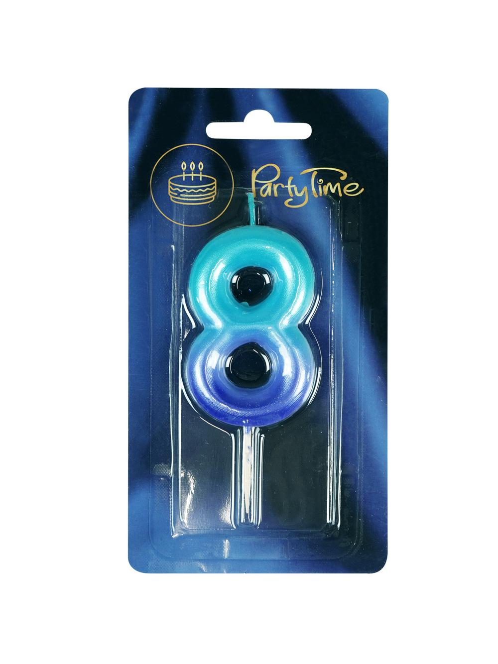 Świeczka cyferka ombre nr 8