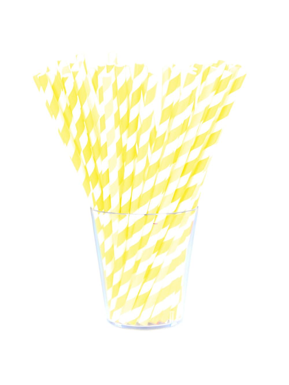 Słomki papierowe - paski (144 szt.) żółte - FSC Mix Credit
