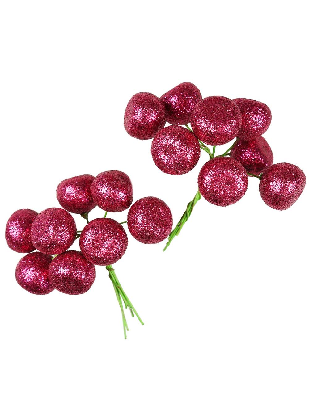 Brokatowe owoce do kompozycji zrób to sam malinowe