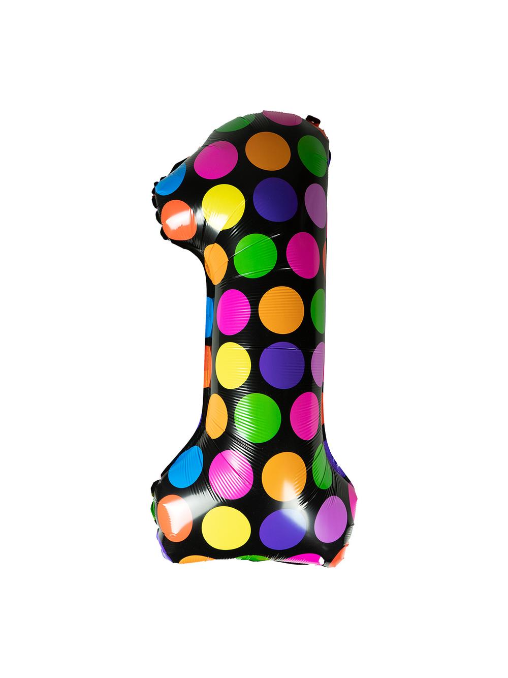 Balon foliowy cyferka w kropki nr 1
