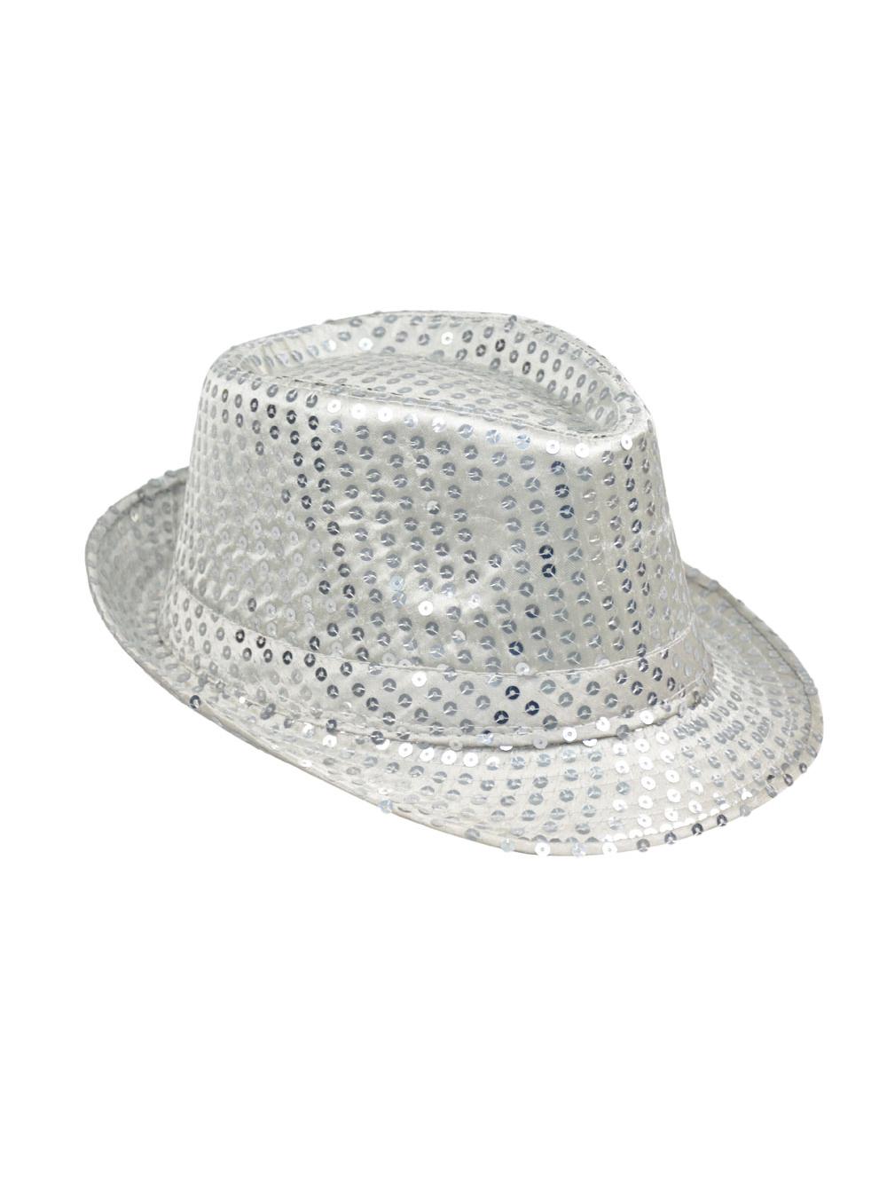 Kapelusz cekiny srebrny