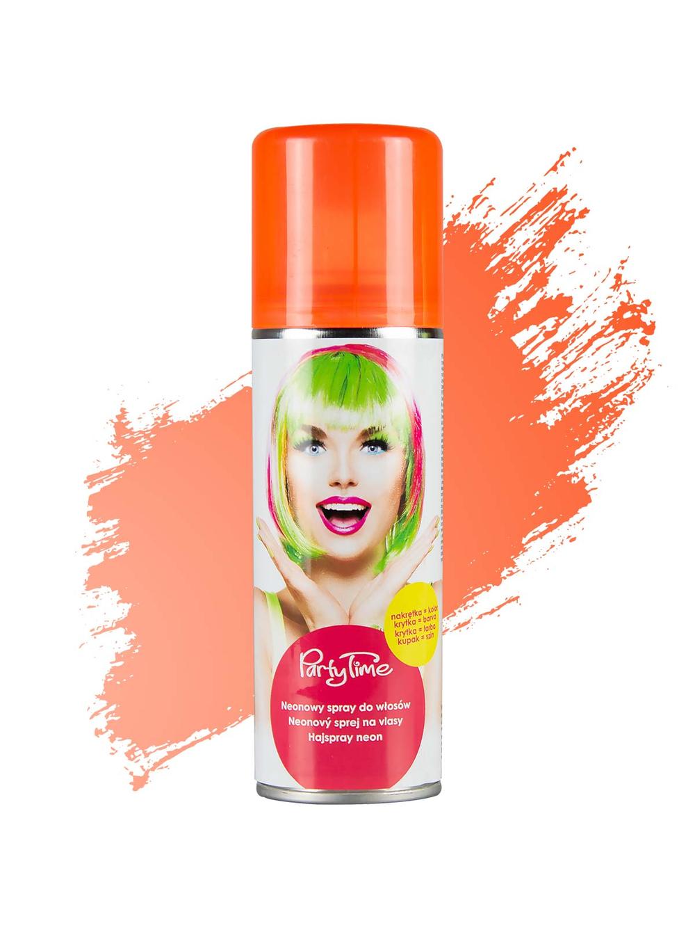 Neonowy spray do włosów pomarańczowy