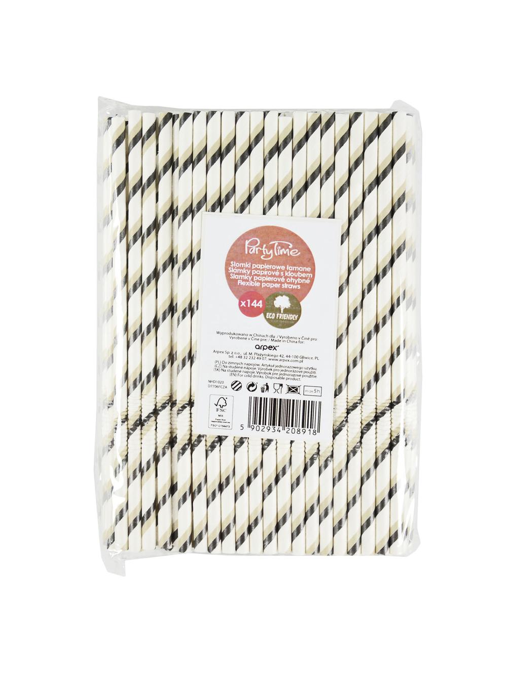 Słomki papierowe łamane czarne (144 szt.) - FSC Mix Credit