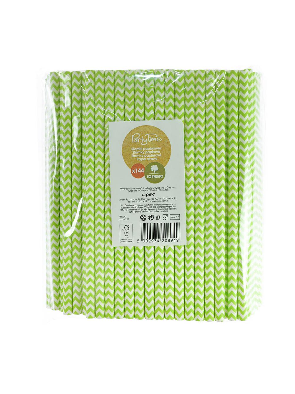 Słomki papierowe shake 8 mm limonkowe (144 szt.) - FSC Mix Credit