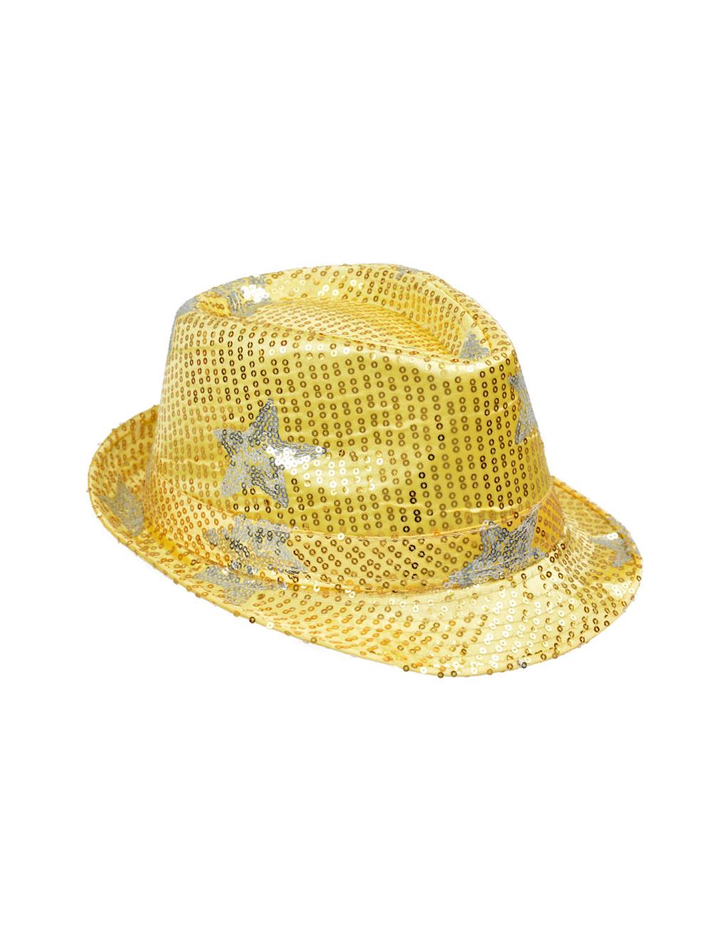 Kapelusz cekiny gwiazdor złoty