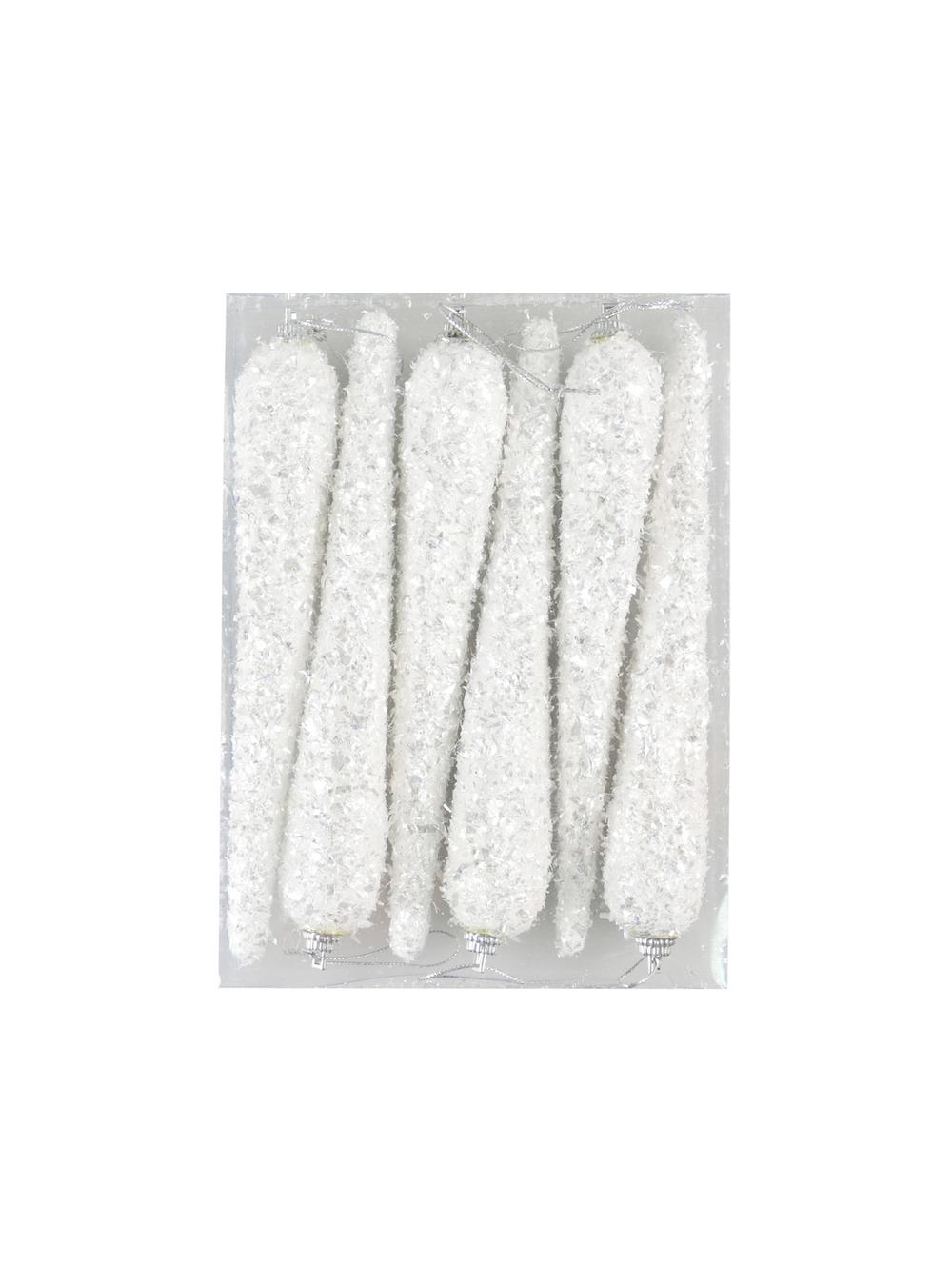 Zestaw sopli posrebrzanych (6 szt.)