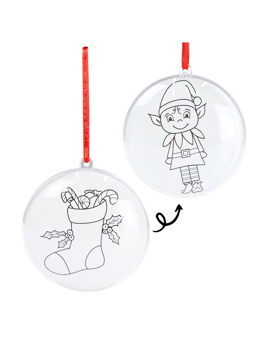 Zestaw zrób to sam z otwieraną bombką i kolorowanką