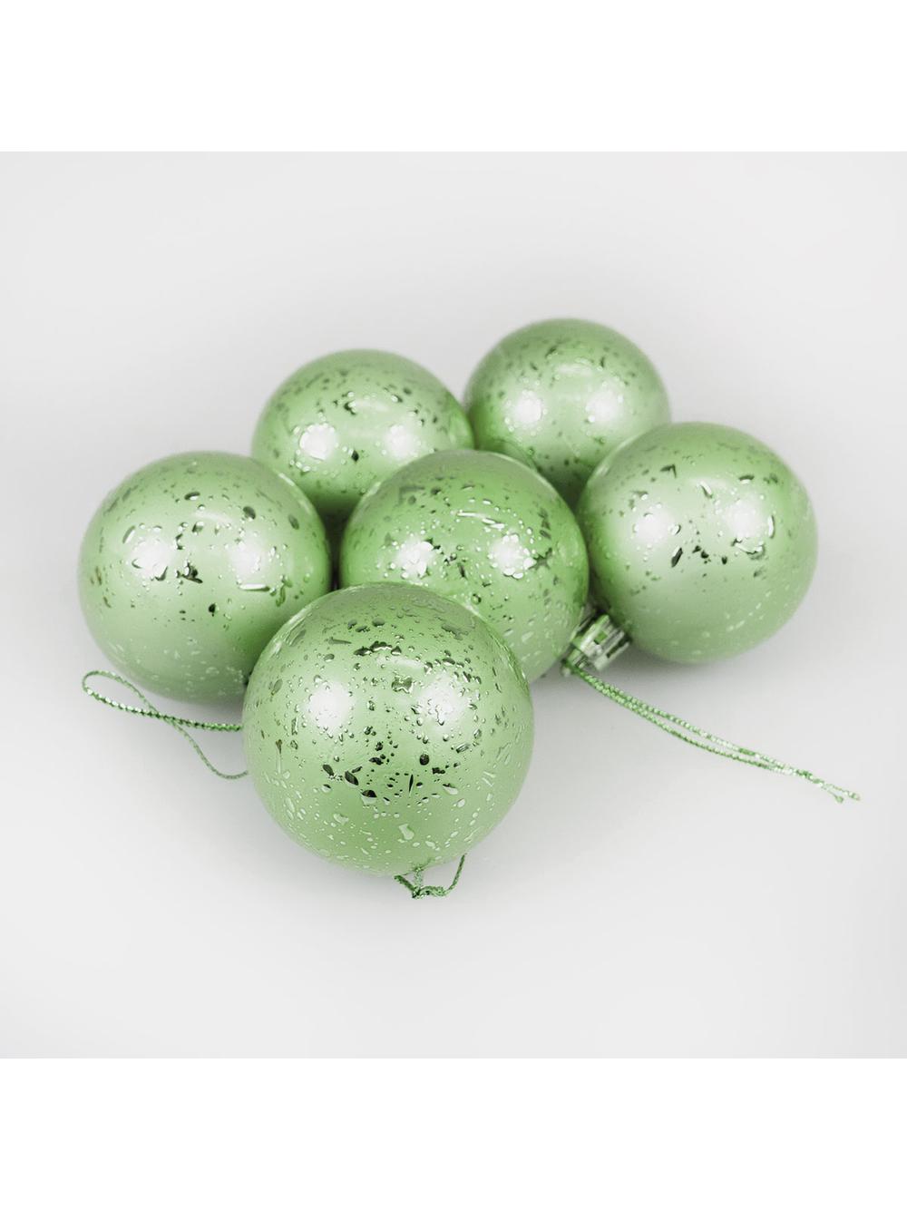 Zestaw bombek z efektem rosy (6 szt.) - szałwiowy