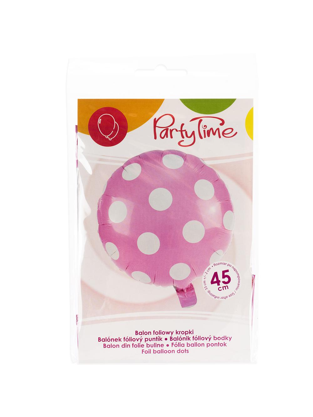 Balon foliowy kropki jasnoróżowy