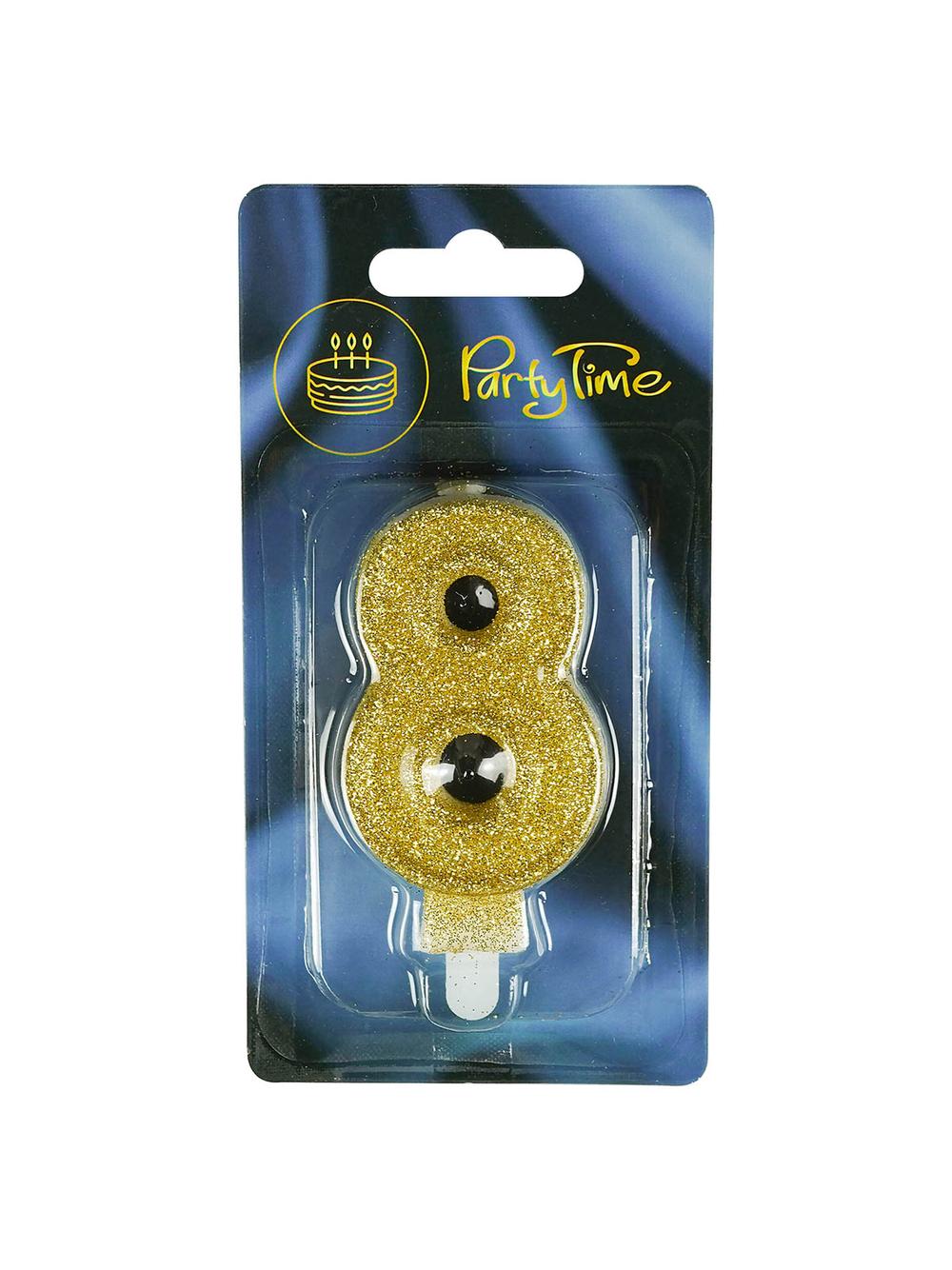 Świeczka cyferka premium nr 8 złota