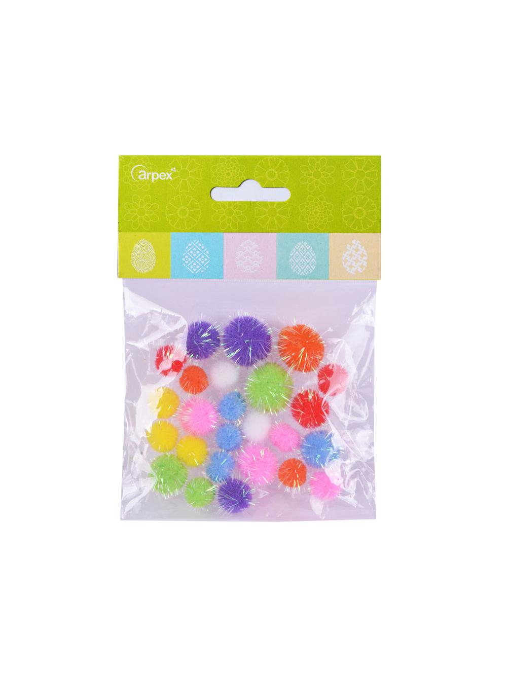 Pomponiki do zestawu zrób to sam - mix rozmiarów (25 szt.)