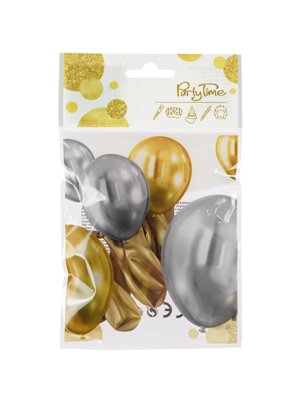 Balony mini - Celebrate! Efekt chromu (8 szt.) złote