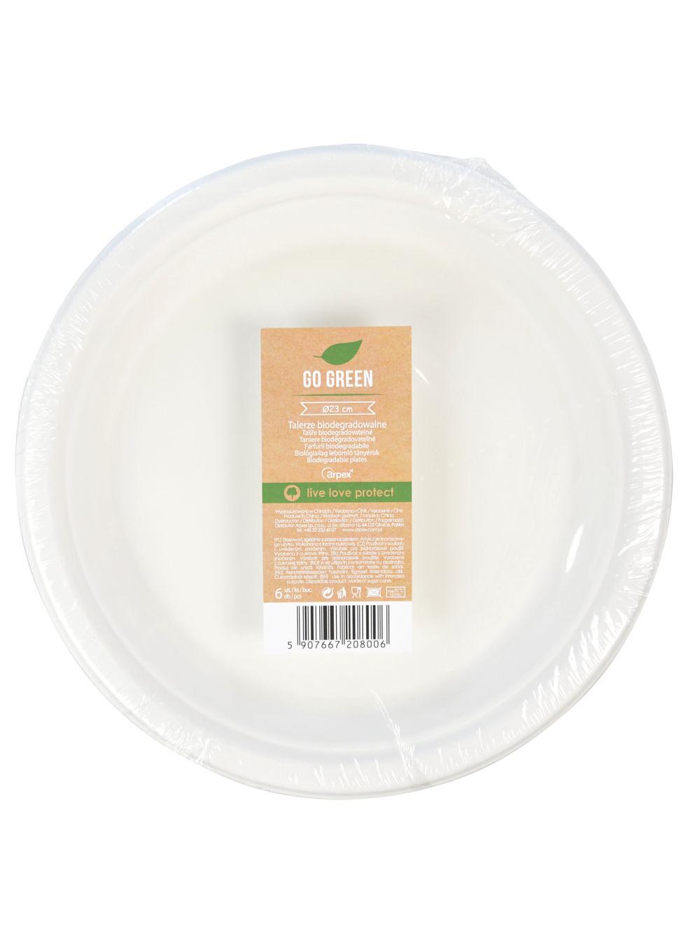 Talerze 23 cm - trzcina cukrowa (6 szt.)