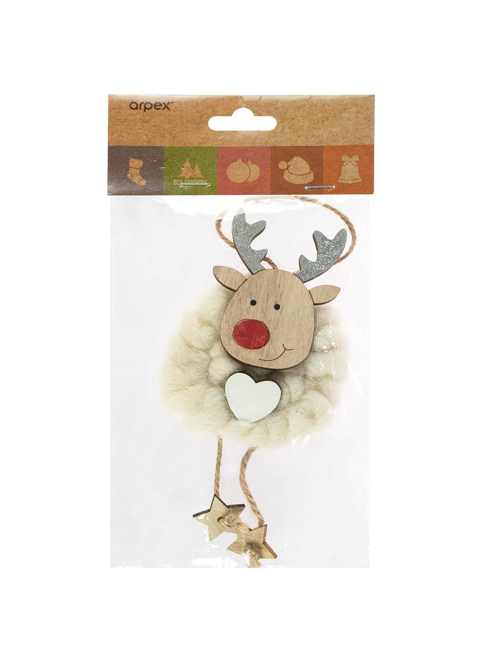 Drewniana zawieszka z wełną