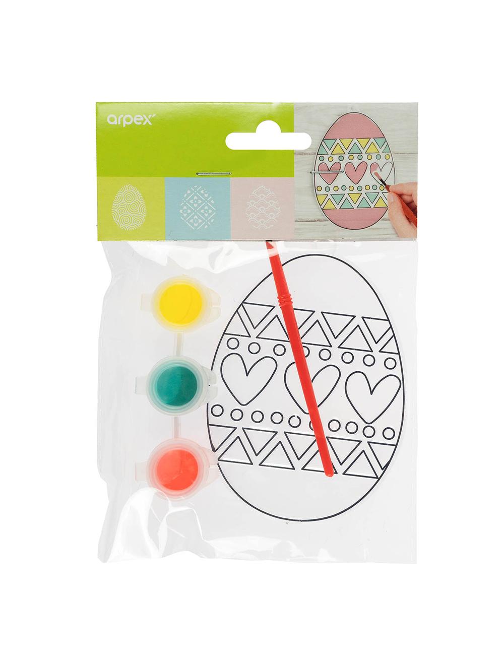 Witrażyk do malowania (zestaw z farbkami i pędzelkiem) - pisanka