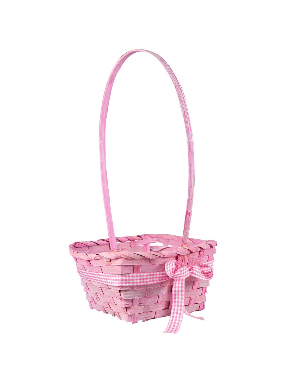 Pastelowy koszyczek wielkanocny z kokardką