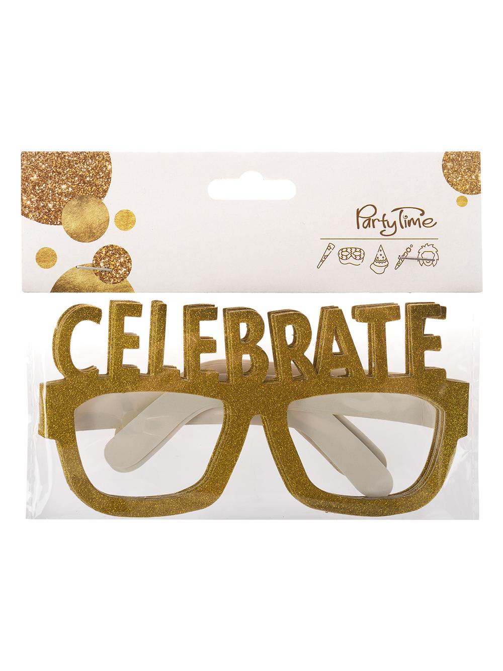 Papierowe okulary brokatowe Celebrate (4 szt.)