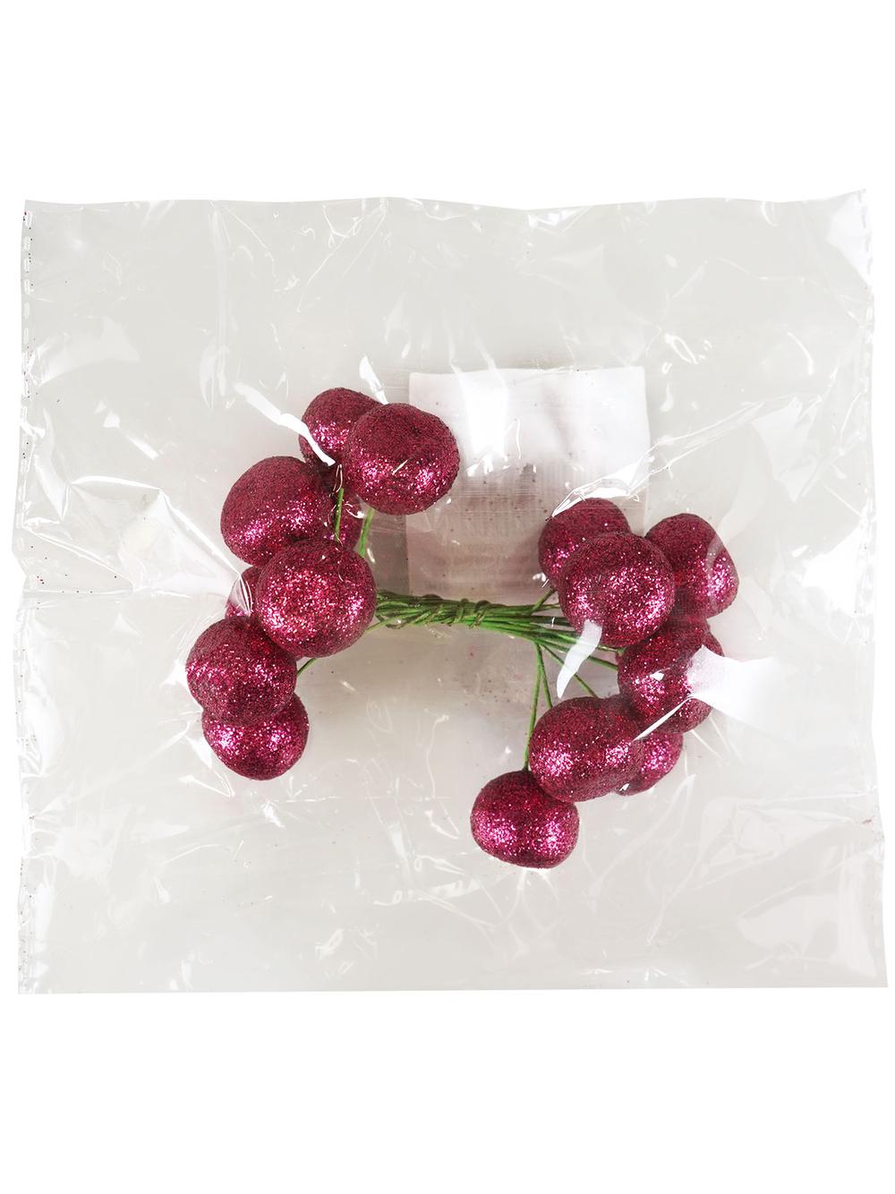 Brokatowe owoce do kompozycji zrób to sam malinowe