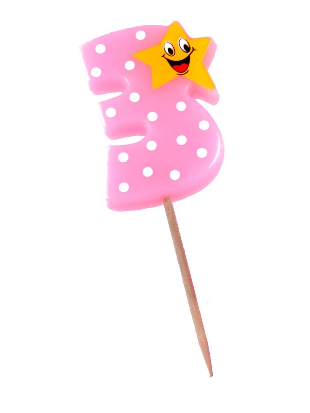 Świeczka cyferka z gwiazdką nr 3