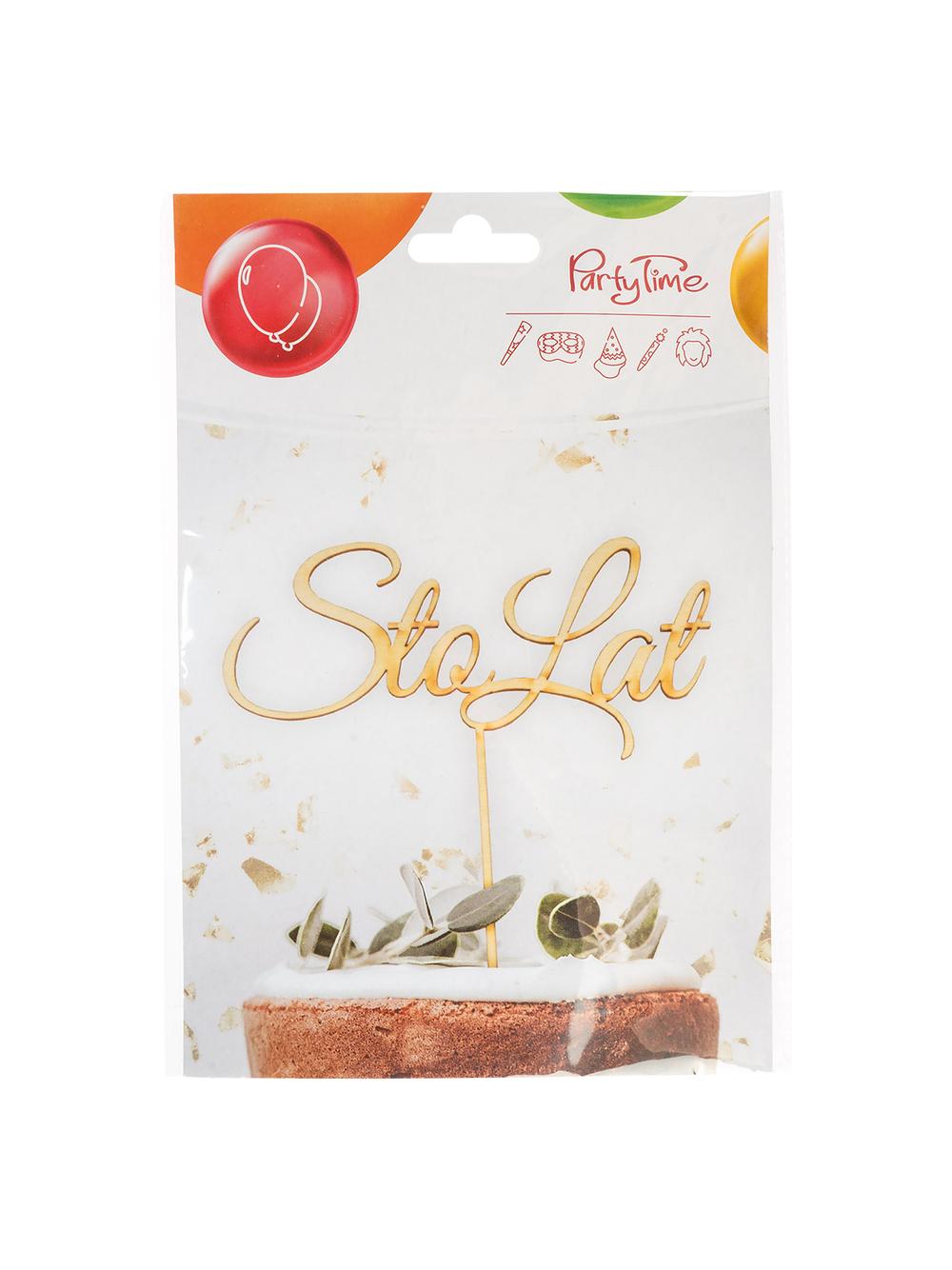 Drewniana dekoracja tortu "Sto lat" - FSC 100%