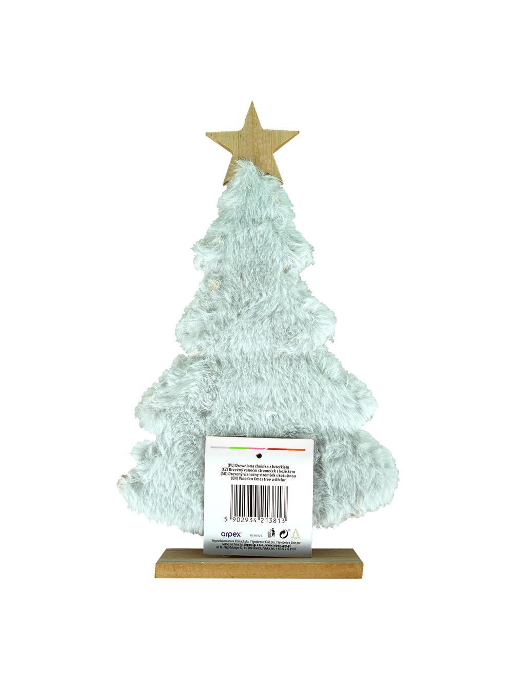 Drewniana choinka z futerkiem