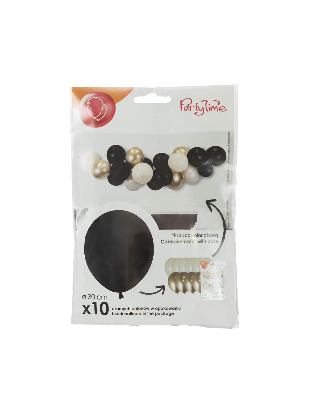 Balony pastelowe jednokolorowe czarne (10 szt.)