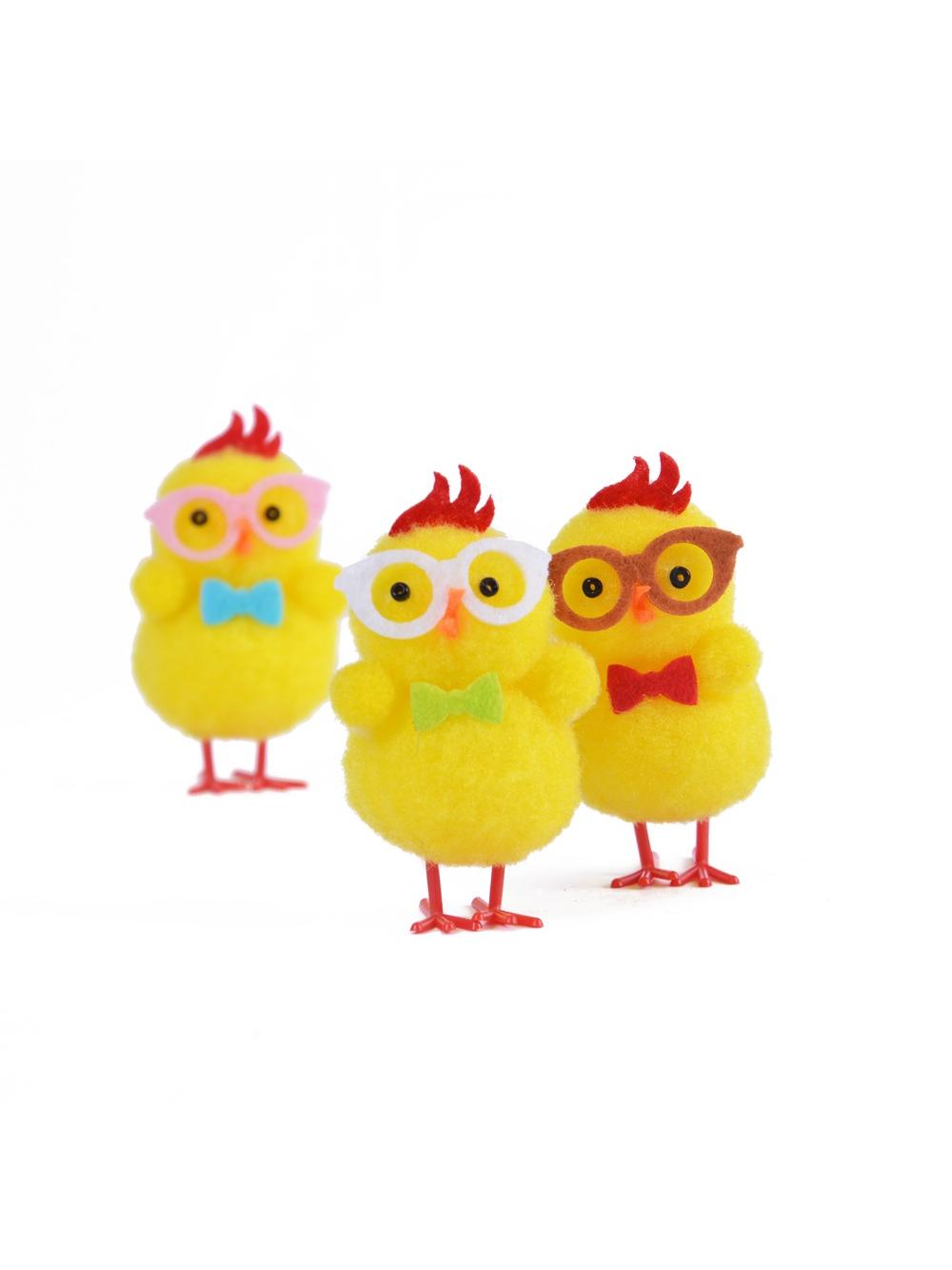 Wesołe kurczaki w okularach (3 szt.)