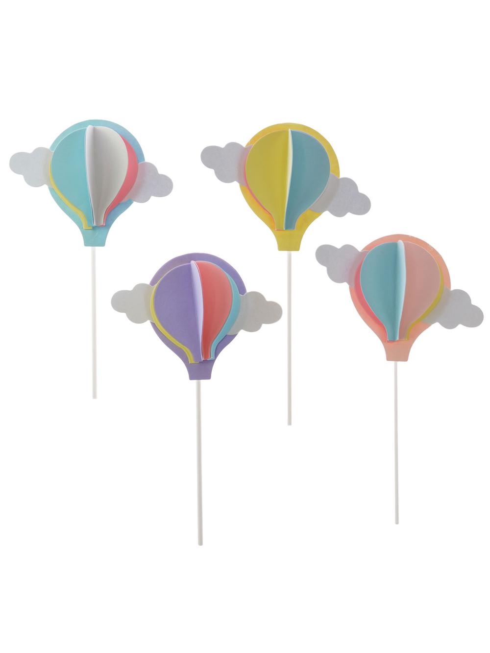 Dekoracja tortu - kolorowe baloniki (4 szt.)