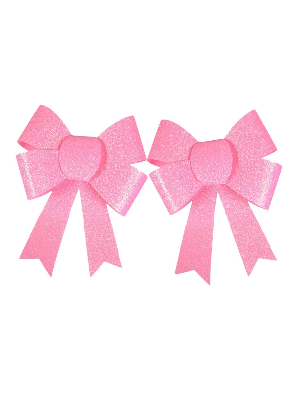 Zestaw kokard brokatowych (2 szt.) różowych