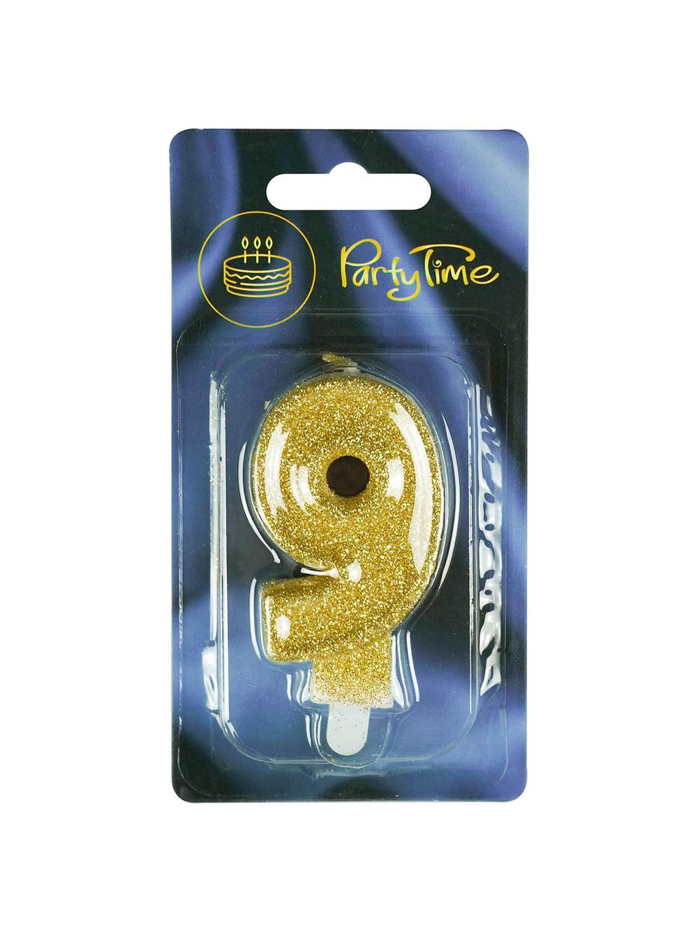 Świeczka cyferka premium nr 9 złota