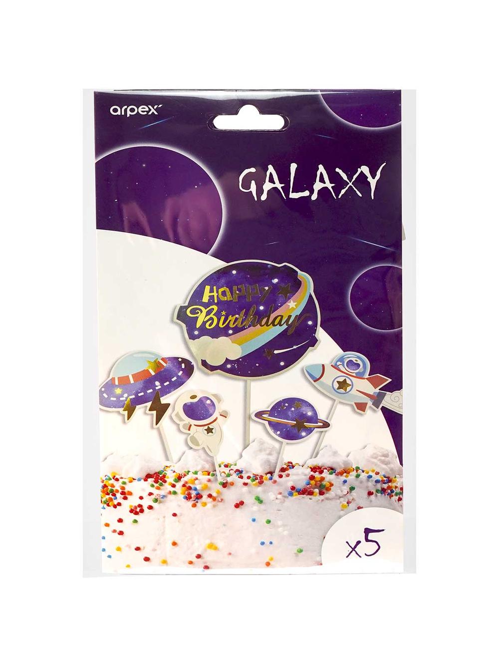 Dekoracja tortu - Galaxy (5 szt.)