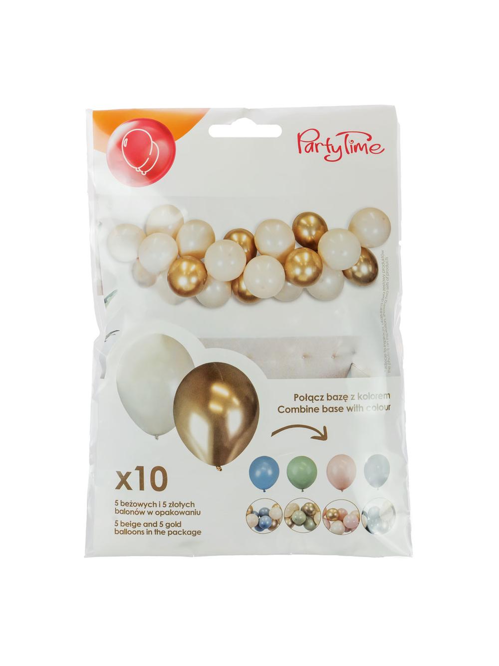 Baza do dekoracji balonowej - beż + złoty (10 szt.)