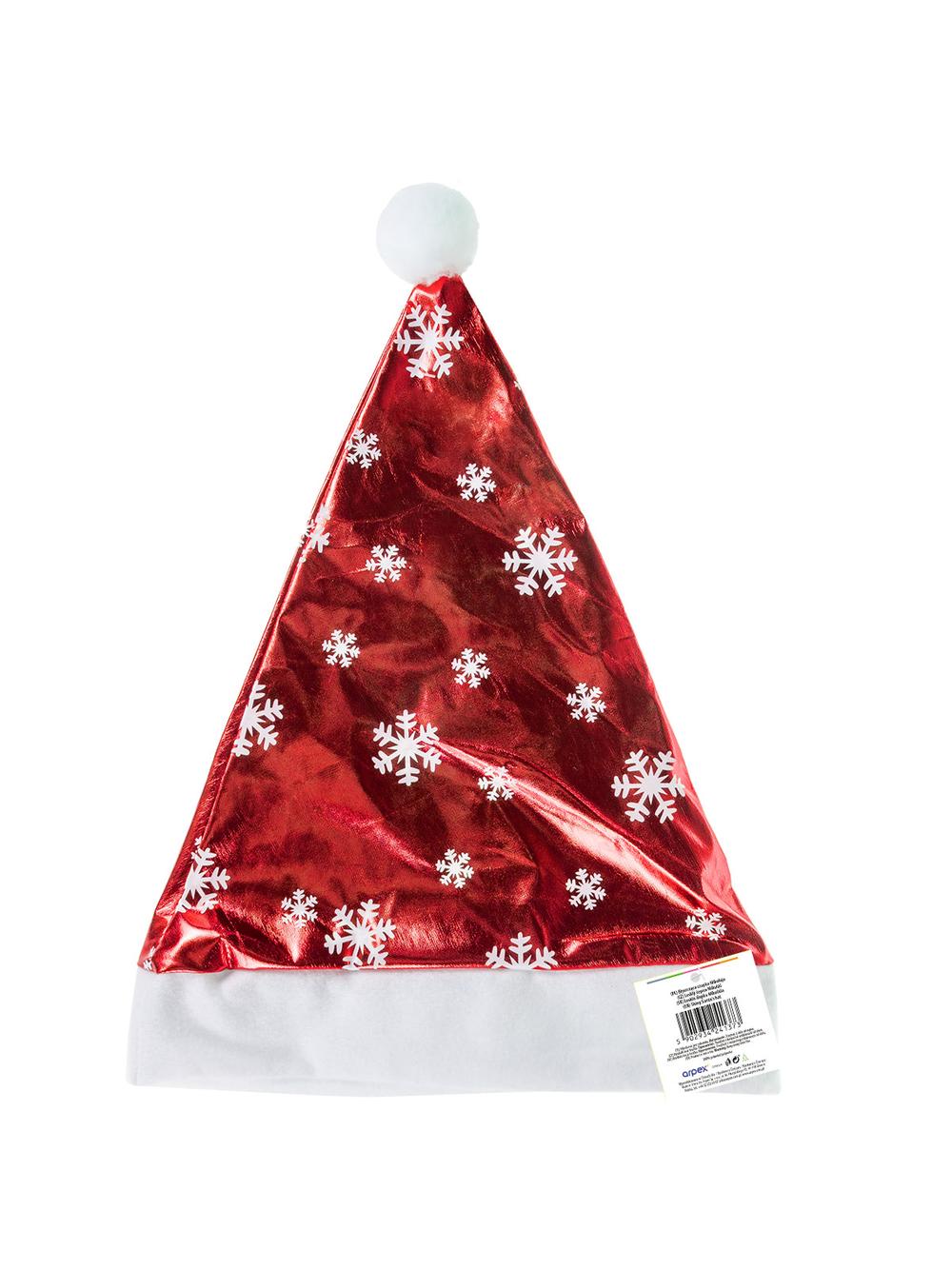 Błyszcząca czapka mikołaja - czerwona