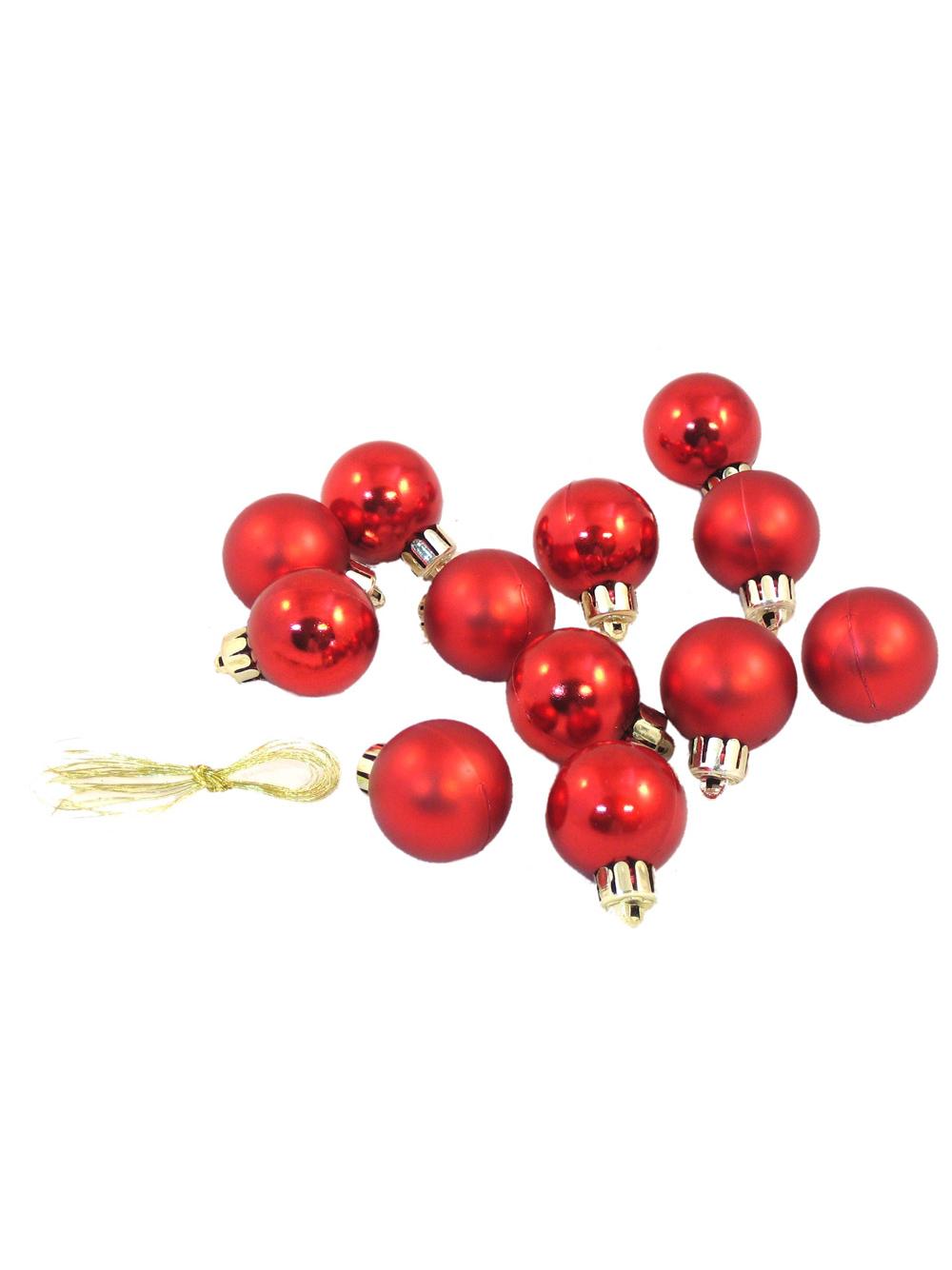 Bombki nietłukące w tubie 3 cm (12 szt.) czerwone