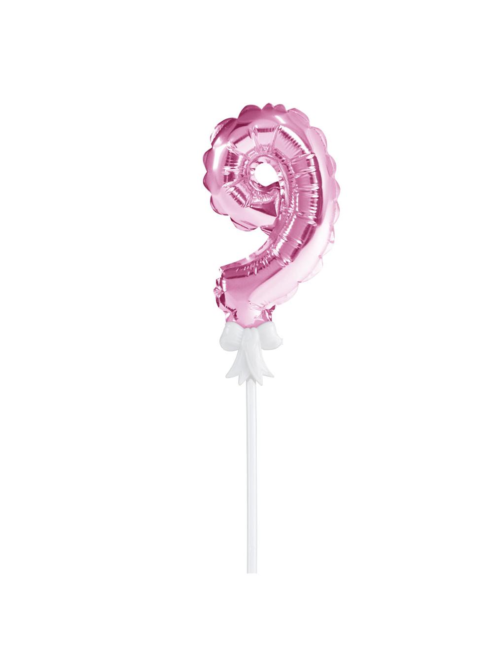 Balon foliowy na patyczku nr 9 różowy