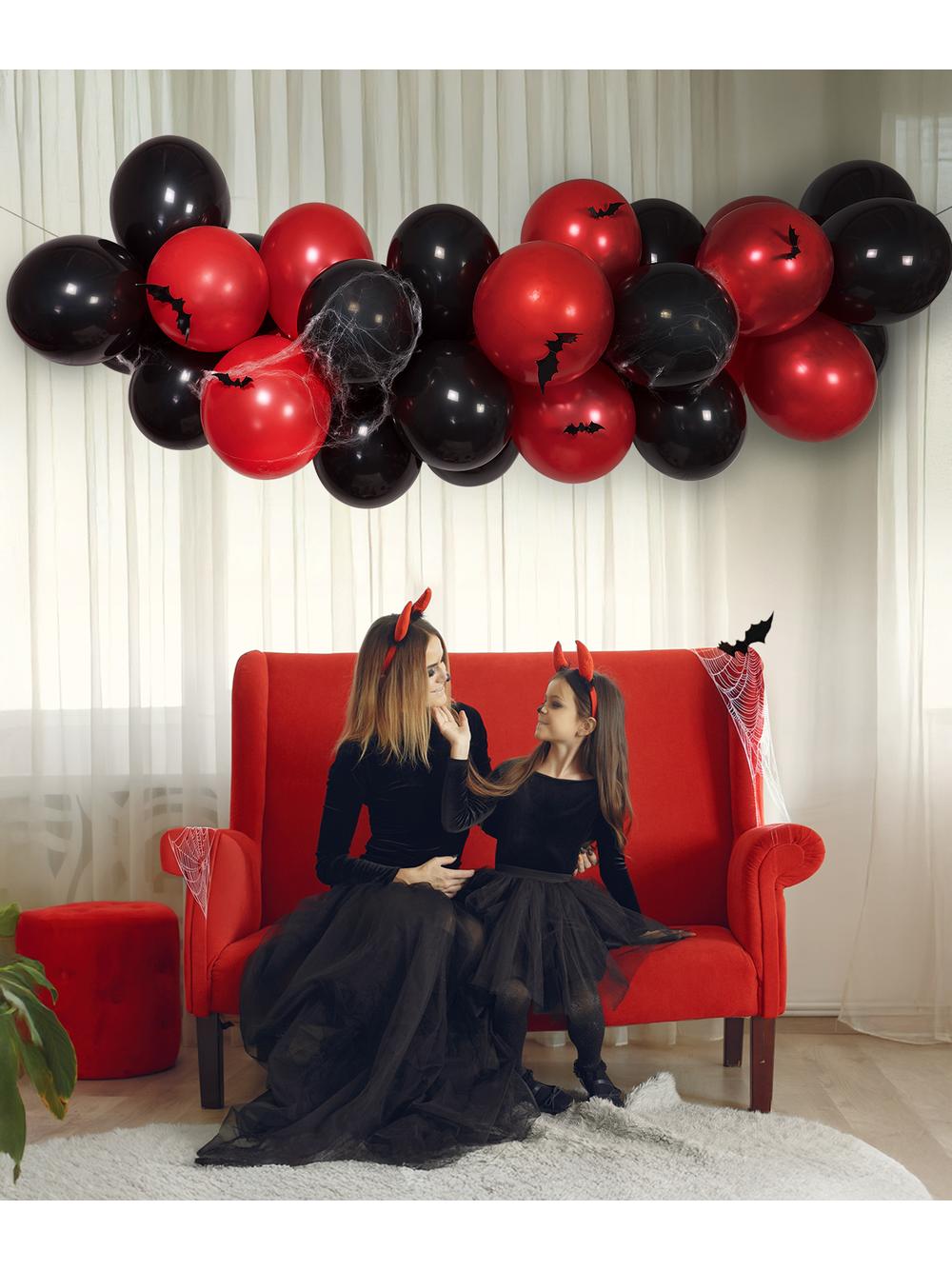 Girlanda z balonów z pajęczyną i nietoperzami (44 elementy)