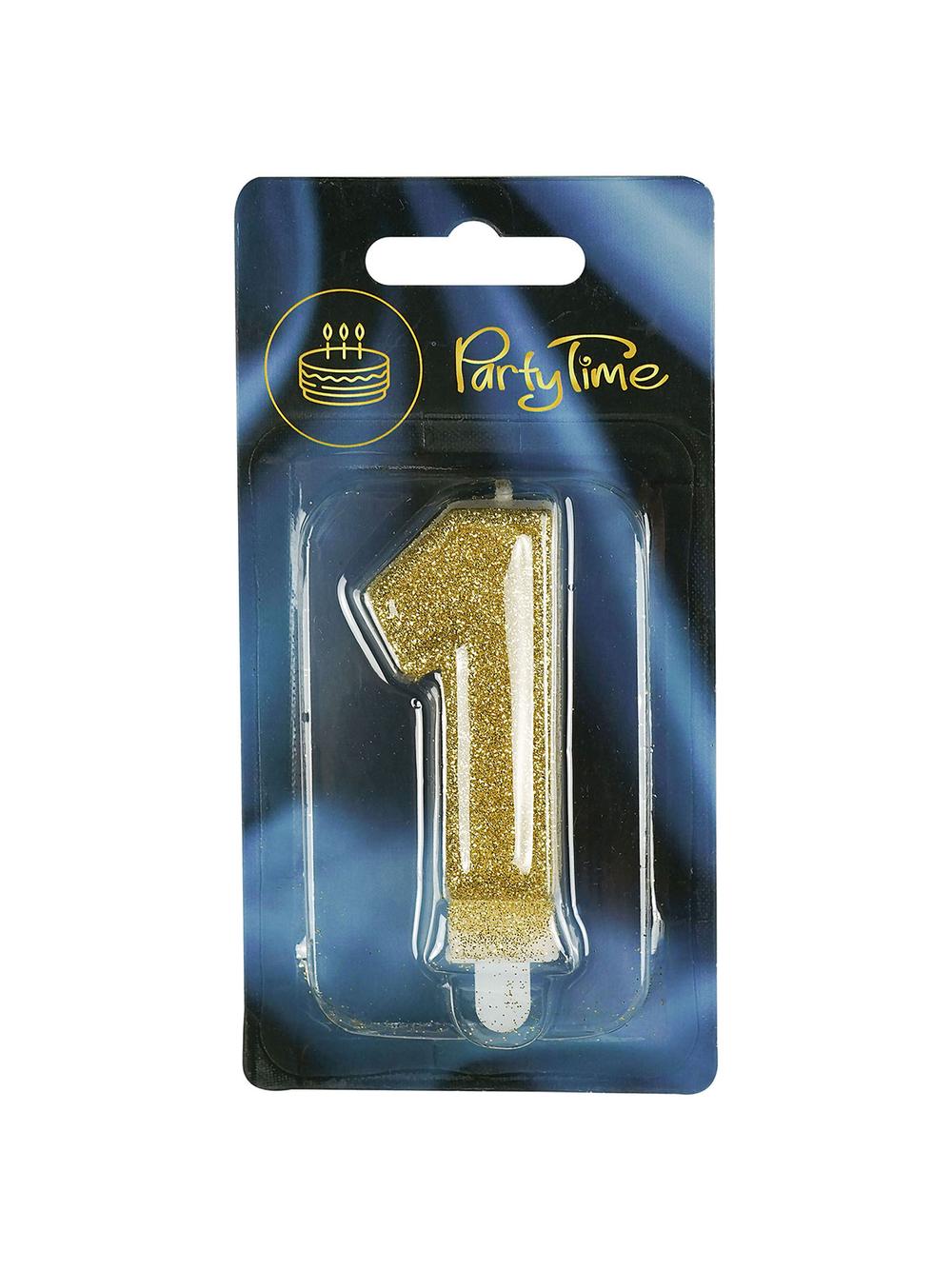 Świeczka cyferka premium nr 1 złota