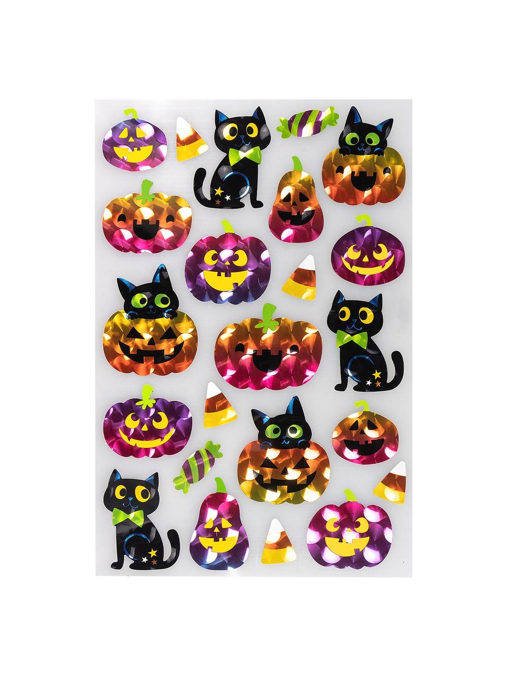 Kolorowe metalizowane naklejki halloweenowe
