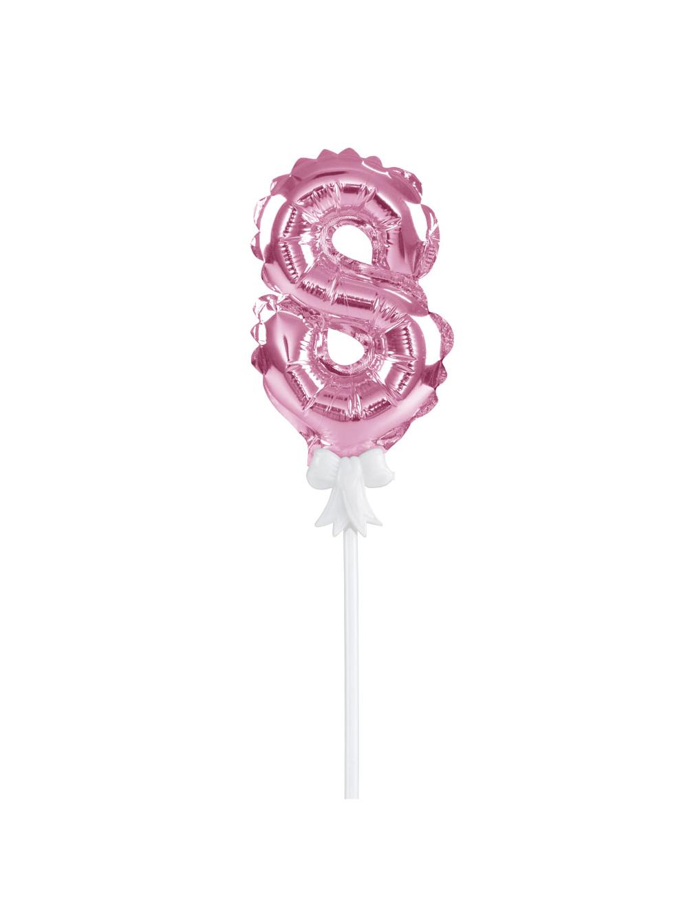 Balon foliowy na patyczku nr 8 różowy
